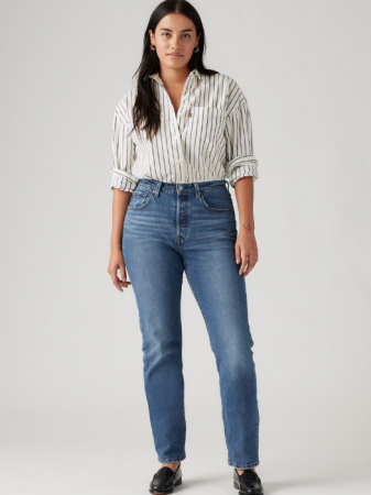 Levi's Blugi Albastri 501 Straight Femei [3]
