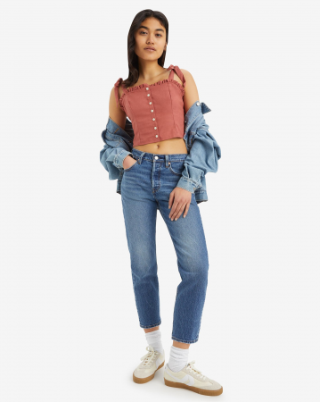 Levi's Blugi Albastri 501 CROP Straight Femei [4]