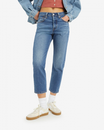 FEMEI - Levi's Blugi Albastri 501 CROP Straight Femei