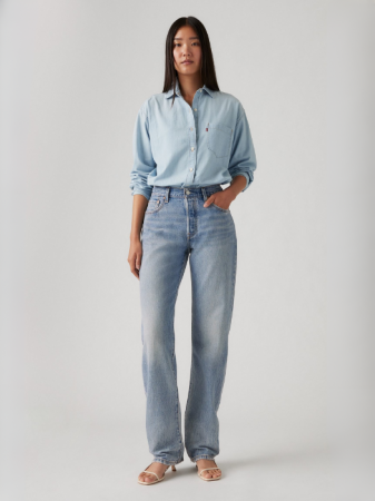 Levi's Blugi Albastri Deschisi 501 90 Straight Femei [4]
