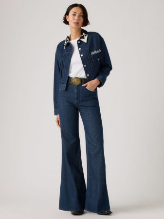 Bootcut - Levi's Женские Джинсы Indigo Cow Print Pnt Ribcage Bell Flare