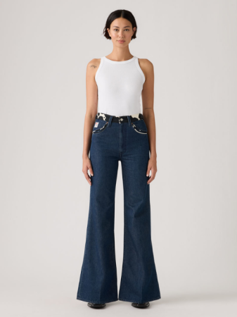 Levi's Женские Джинсы Indigo Cow Print Pnt Ribcage Bell Flare [1]