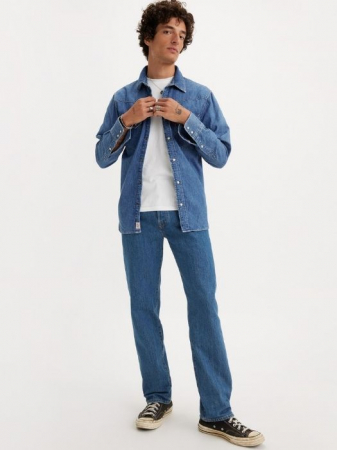 Levi's Blugi Albastri Deschisi 501 Regular Barbati [5]