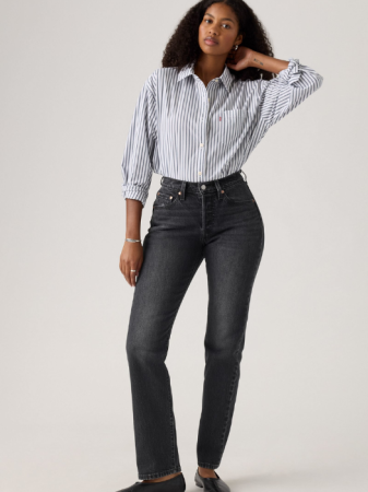 Levi's Blugi Gri Inchis 501 Curve Straight Femei [2]