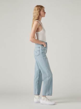 Levi's Blugi Albastri Deschisi Ribcage Straight Ankle Straight Femei [1]