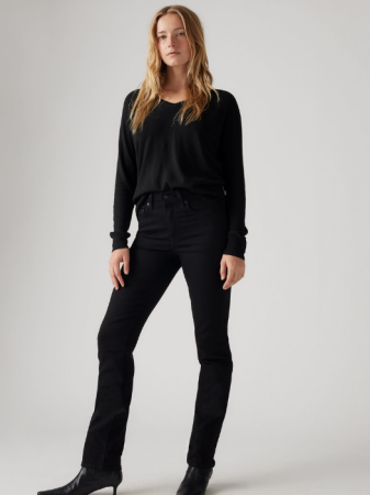 FEMEI - Levi's Blugi Negri 724 Straight Femei