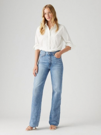 FEMEI - Levi's Blugi Albastri Deschisi Ribcage Wide Leg Wide Leg Femei