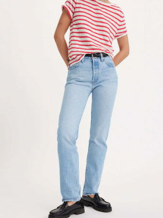 Levi's Женские Джинсы Светло-Синие 501 Straight [4]