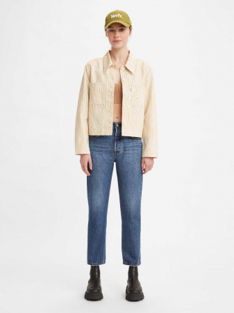 JEANS - Levi's Blugi Albastri 501 CROP Straight Femei