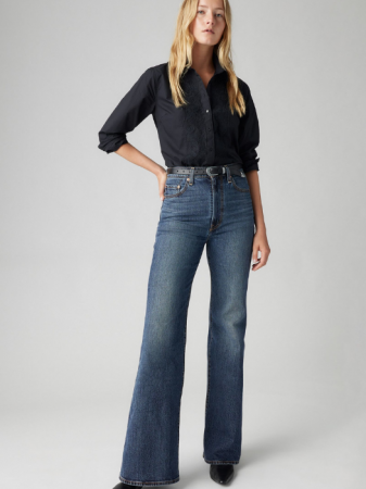Bootcut - Levi's Blugi Albastri RIBCAGE BELL Ribcage Femei