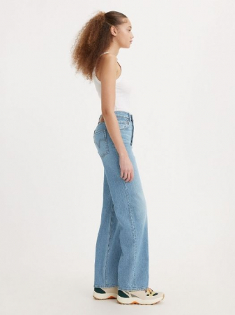 Levi's Blugi Albastri Deschisi Ribcage Full Length Straight Femei [2]