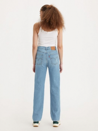 Levi's Blugi Albastri Deschisi Ribcage Full Length Straight Femei [1]