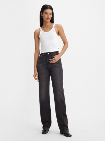FEMEI - Levi's Blugi Gri Inchis Ribcage Full Length Straight Femei