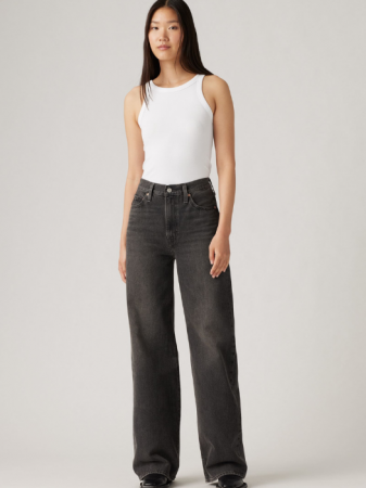 FEMEI - Levi's Blugi Gri Inchis Ribcage Wide Leg Ribcage Femei