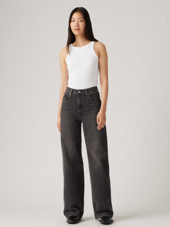 FEMEI - Levi's Blugi Gri Inchis Ribcage Wide Leg Ribcage Femei