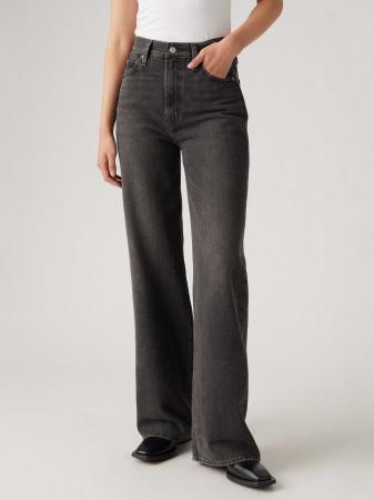Levi's Blugi Gri Inchis Ribcage Wide Leg Ribcage Femei [4]
