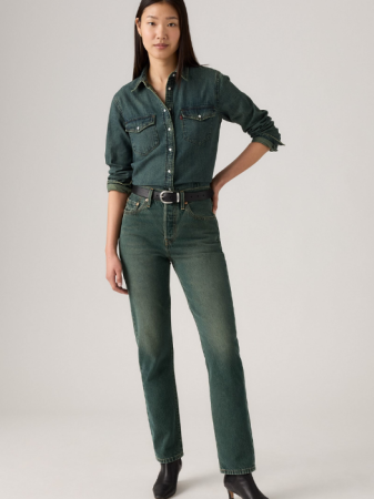 Levi's Blugi Navy 501 Straight Femei [2]