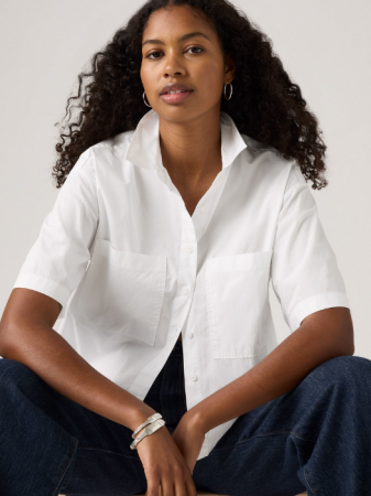 Levi's Camasa Cu Maneca Scurta Alba Relaxed Femei [2]