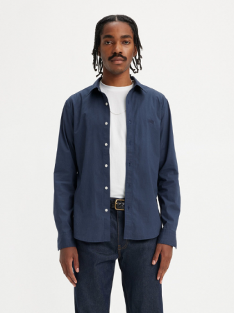 Рубашки - Levi's Мужская Рубашка Темно-Синяя Slim