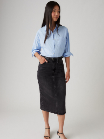 Levi's Женская Юбка Тёмная Серая Hight Rise [2]