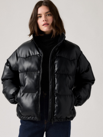 Geci si Jachete - Levi's Geaca de Iarna Neagra Relaxed Femei