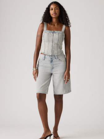FEMEI - Levi's Pantaloni Scurti Albastri Deschisi Baggy Femei