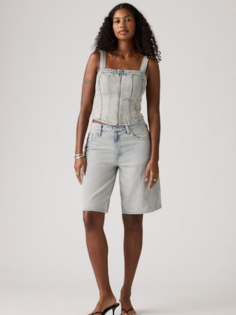 FEMEI - Levi's Pantaloni Scurti Albastri Deschisi Baggy Femei