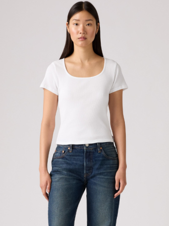 Tricouri si Topuri - Levi's Tricou Alb Slim Femei