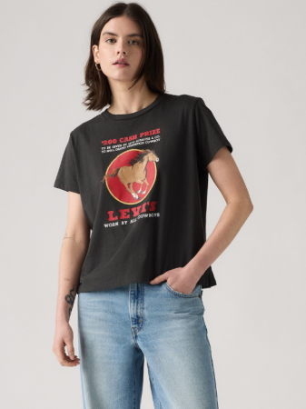 FEMEI - Levi's Tricou Negru Regular Femei