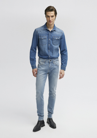 Skinny - Mavi Blugi Albastri Deschisi KVNC Skinny Barbati