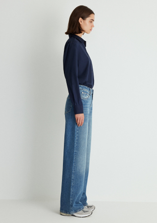 Mavi Blugi Albastri Deschisi Malibu Wide Leg Femei [5]