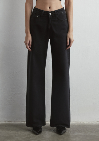 Mavi Blugi Gri Inchis Malibu Wide Leg Femei [2]