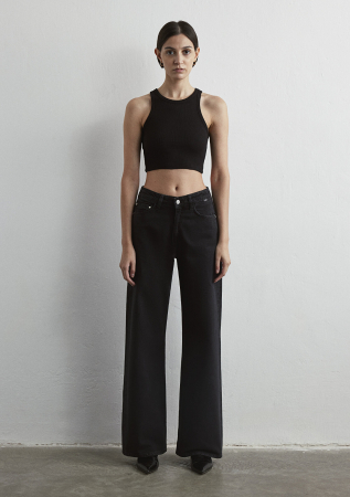 Mavi Blugi Gri Inchis Malibu Wide Leg Femei [1]