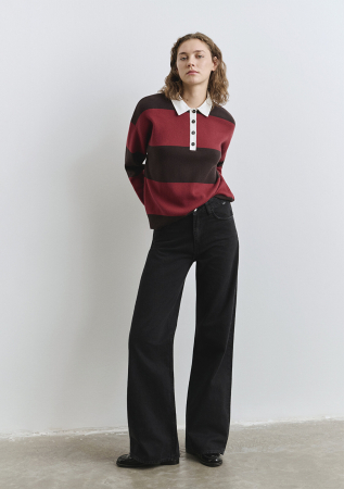 Mavi Blugi Gri Inchis Malibu Wide Leg Femei [1]