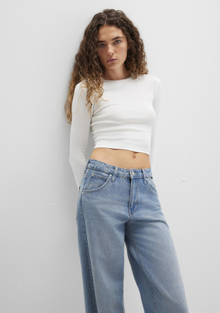 Hanorace - Mavi Bluza Antique White Crop Femei