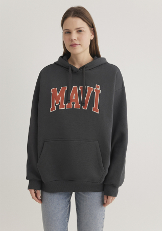 Mavi Hanorac Negru Oversize Femei [3]