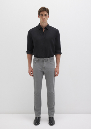 Mavi Pantaloni Gri Deschis Slim Straight Barbati [2]