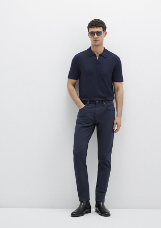 BARBATI - Mavi Pantaloni Parisian Night Mavi Black Tapered Barbati