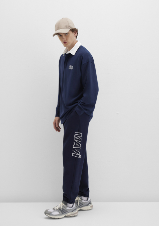Mavi Pantaloni Navy Loose Barbati [1]