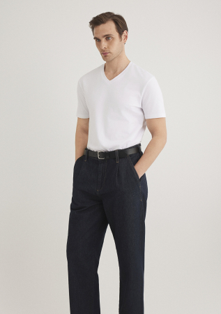 IMBRACAMINTE - Mavi Tricou Alb Fitted Barbati