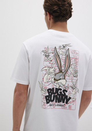 BARBATI - Mavi Tricou Alb Loose Barbati
