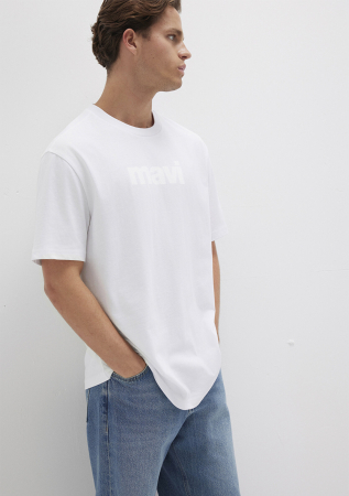 BARBATI - Mavi Tricou Alb Loose Barbati