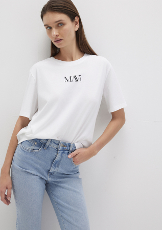 FEMEI - Mavi Tricou Alb Regular Femei
