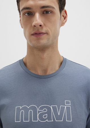 Mavi Tricou Albastru Slim Barbati [5]
