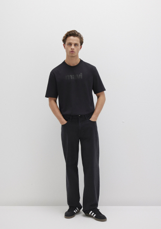 Tricouri si Polo - Mavi Tricou Negru Loose Barbati