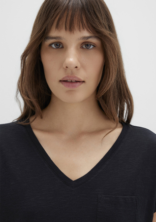 Mavi Tricou Negru Loose Femei [4]