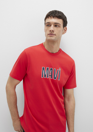 BARBATI - Mavi Tricou Rosu Regular Barbati