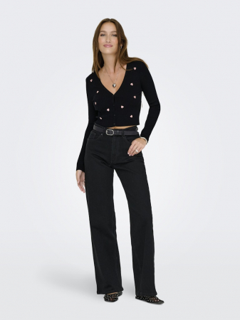 Wide Leg - Only Blugi Negri JUICY Wide Femei