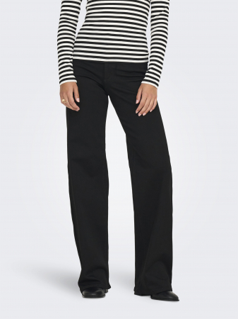 Wide Leg - Only Blugi Negri Bottom Wide Femei