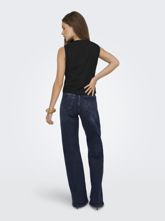 ONLY Blugi Blue Black Denim Bottom Wide Femei [3]